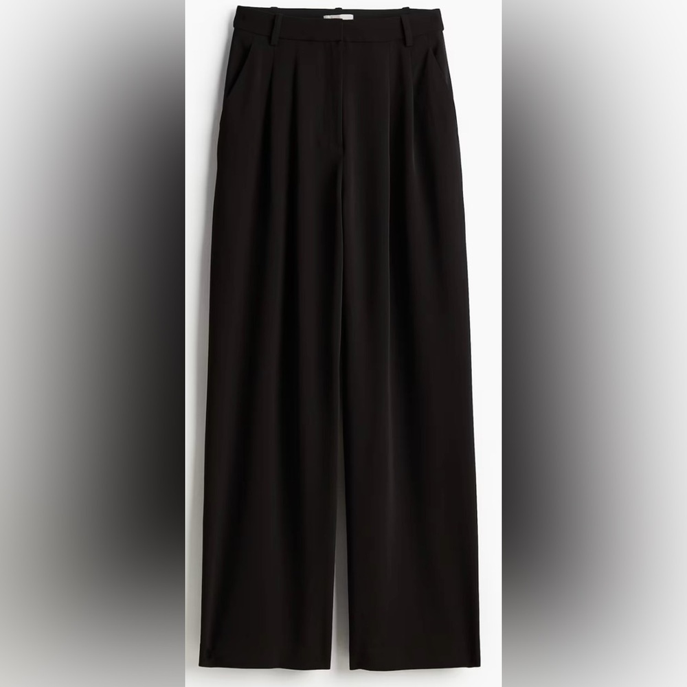 H&M Black Wide-Leg Trousers